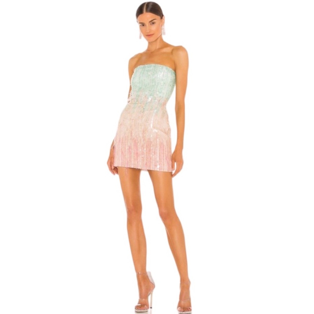 New! Retrofete Anastasia $695 mini dress in feather ombre NWT 739